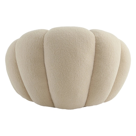 Fotel obrotowy beżowy bouclé Cremona Ø100 cm