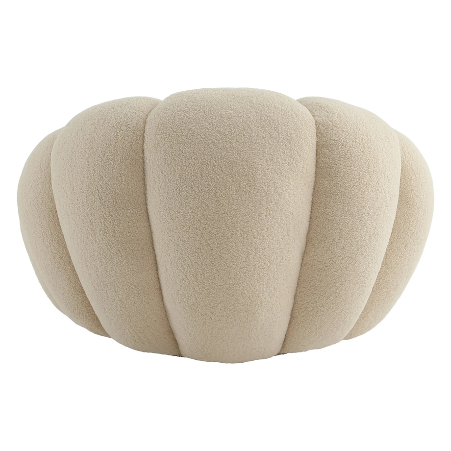 Fotel obrotowy beżowy bouclé Cremona Ø100 cm