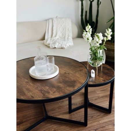 STOLIK kawowy BRĄZOWY ława stół ZESTAW salon LOFT