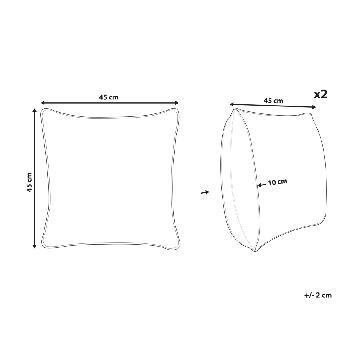 2 poduszki ogrodowe w kwiaty 45 x 45 cm niebieskie VALLORIA