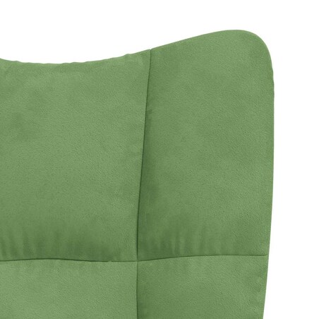 vidaXL Fotel bujany z podnóżkiem, jasnozielony, obity aksamitem