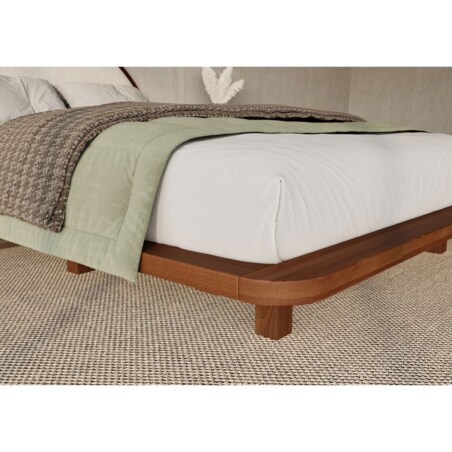 Łóżko lewitujące drewniane bukowe Visby MOMOKO / 120x200 cm, kolor orzech