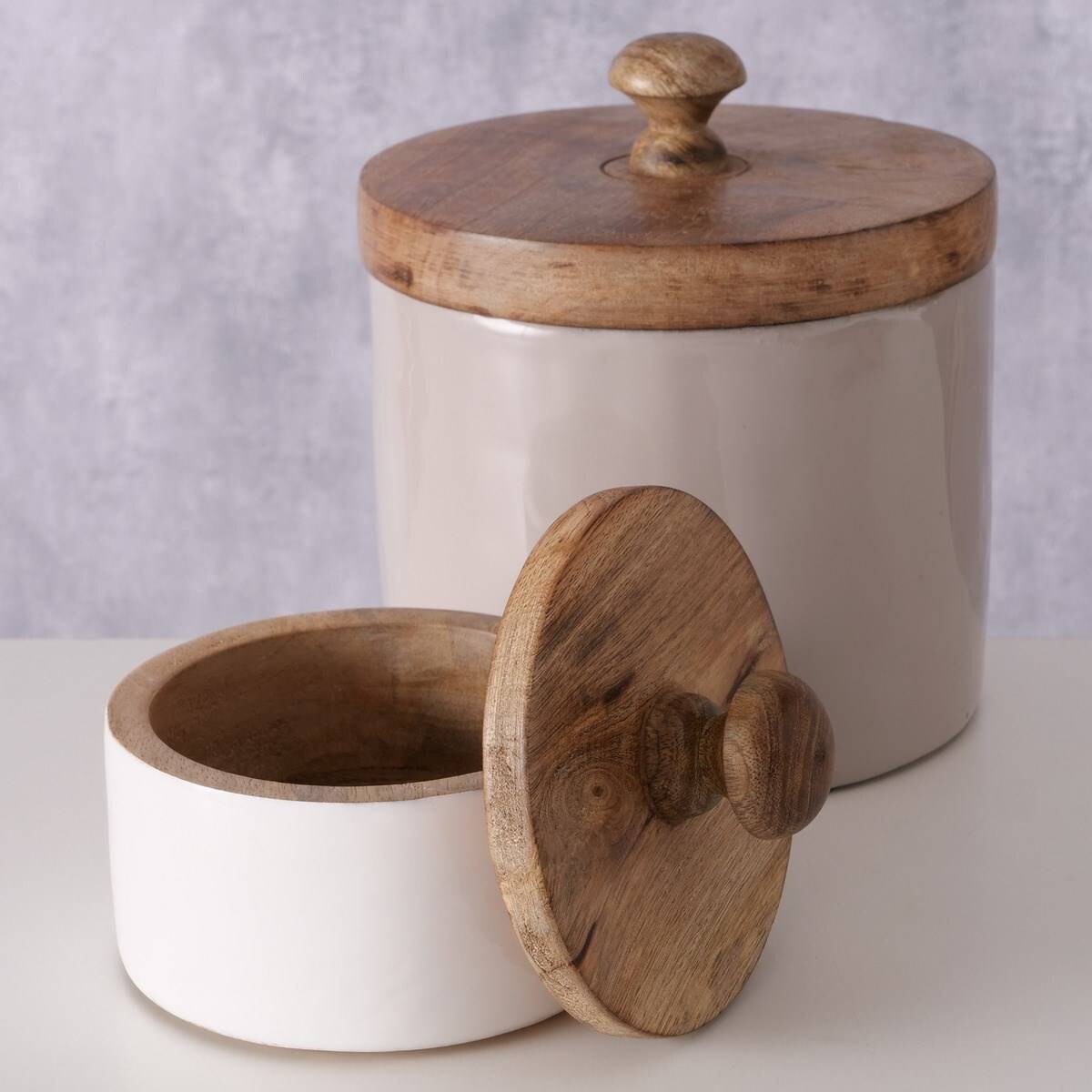 Pudełko do przechowywania Pelia, drewno mango, 2 sztuki