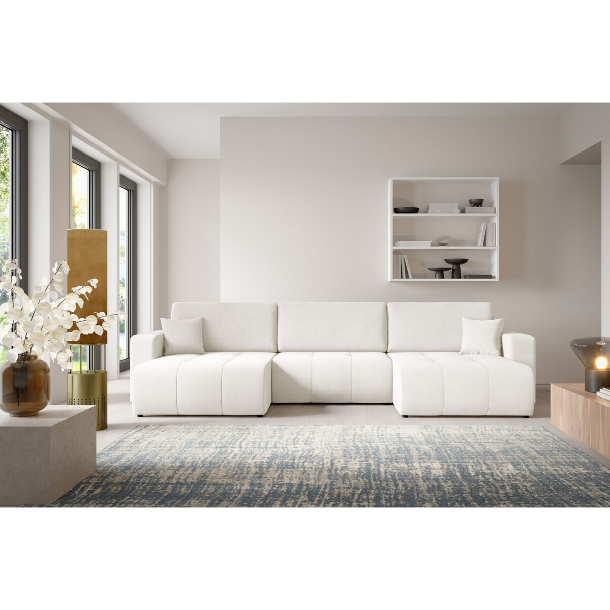 Narożnik MOLINIO U z funkcją spania Kolor: Wind 02