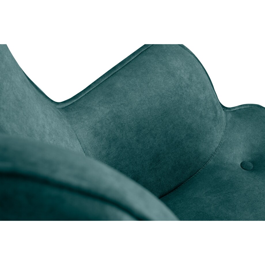 KONSIMO GLORI Fotel relaksacyjny welurowy z pikowaniem jasny szary niebieski