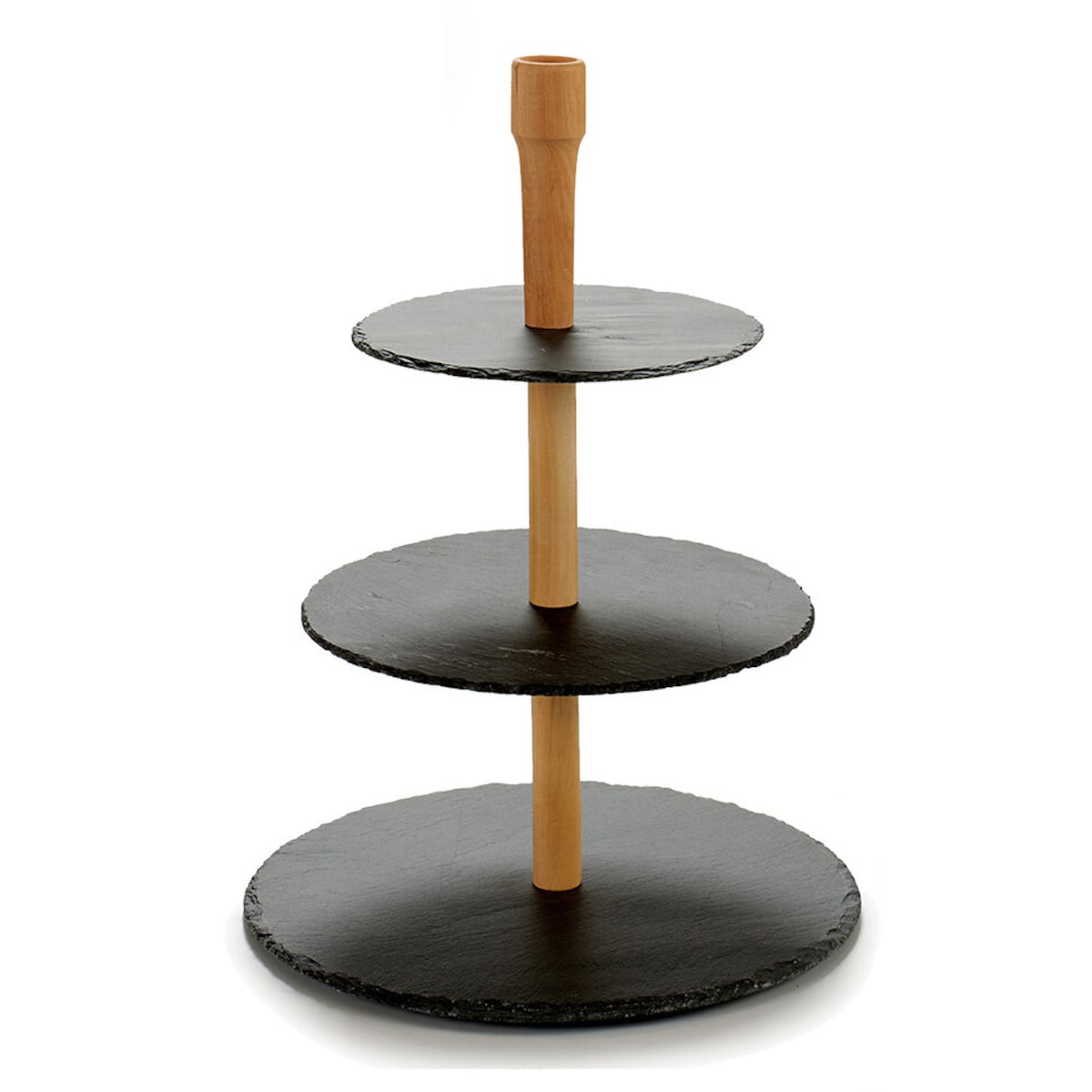 Patera 3-poziomowa z łupku kamiennego MONOLIT, 40 cm