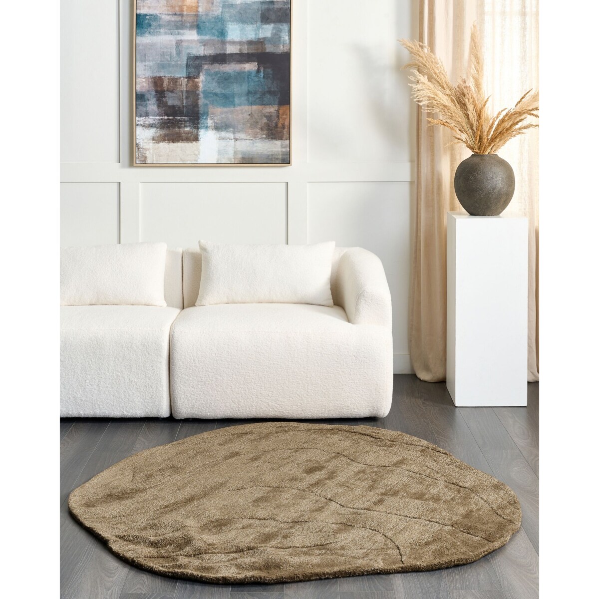 Dywan z wiskozy 160 x 160 cm zielony KASBO