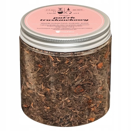 Herbata czerwona pu-erh TRUSKAWKOWY o smaku truskawkowym PREMIUM Cup&You - herbata liściasta sypana mieszanka napar susz - gotowa na prezent upominek