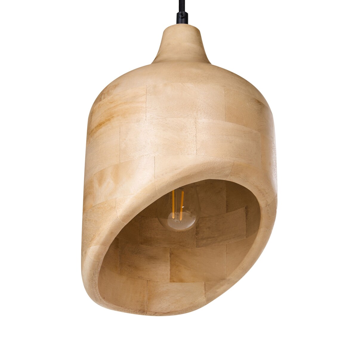 Lampa wisząca GANDAKI Drewno mango Jasnobrązowy