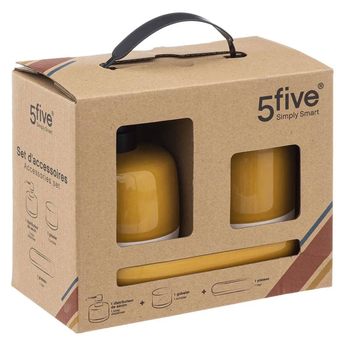 Akcesoria łazienkowe SOLAR 2w1, dozownik, pojemnik