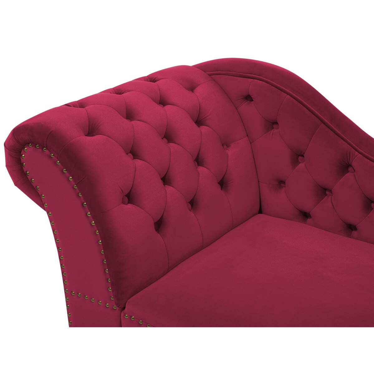 Szezlong welurowy lewostronny burgundowy NIMES