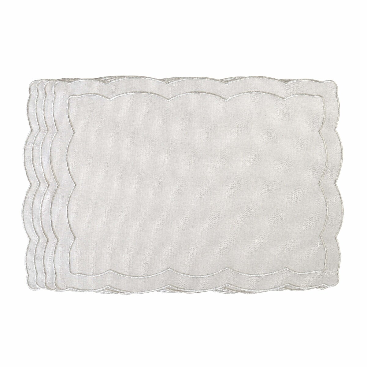 Haftowane podkładki Silver Onde - 4 sztuki