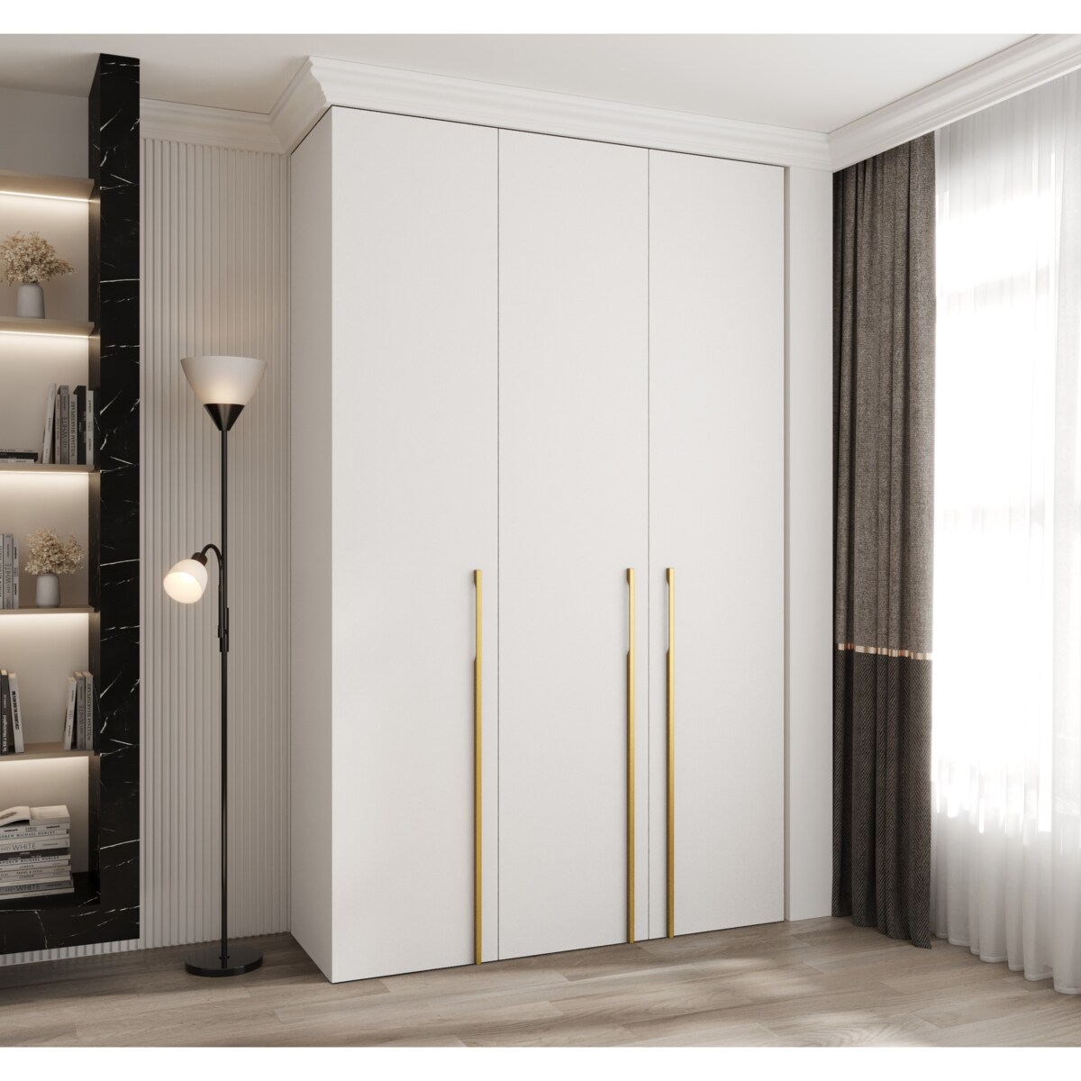 Szafa trzydrzwiowa Como 3 150 gł.40 biały+złoty