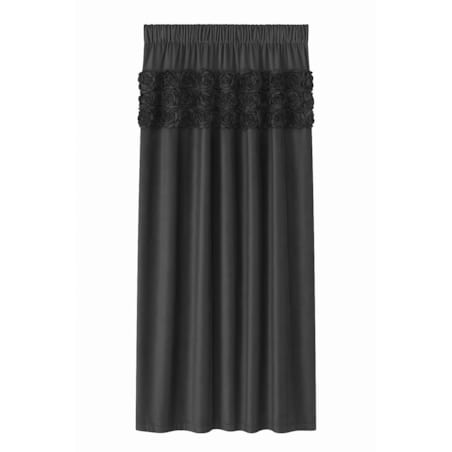 Zasłona welurowa "royal roses" z wyszywanymi różami 140x270 cm taśma | czarna