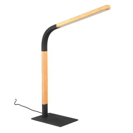 Drewniana lampka gabinetowa Norris 545210132 Trio LED 7W 3000K brązowa czarna