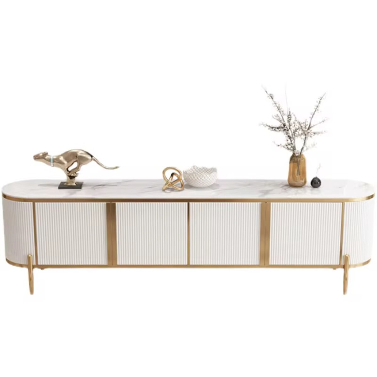 Komoda RTV złota kremowa Omega Glamour Premium 200x40x60