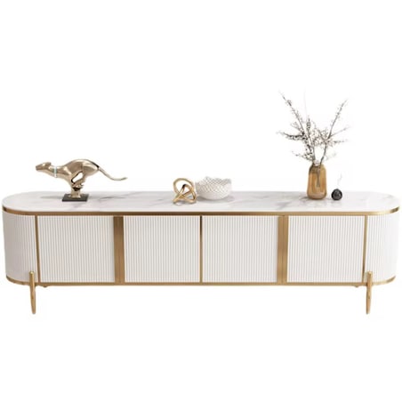 Komoda RTV złota kremowa Omega Glamour Premium 200x40x60