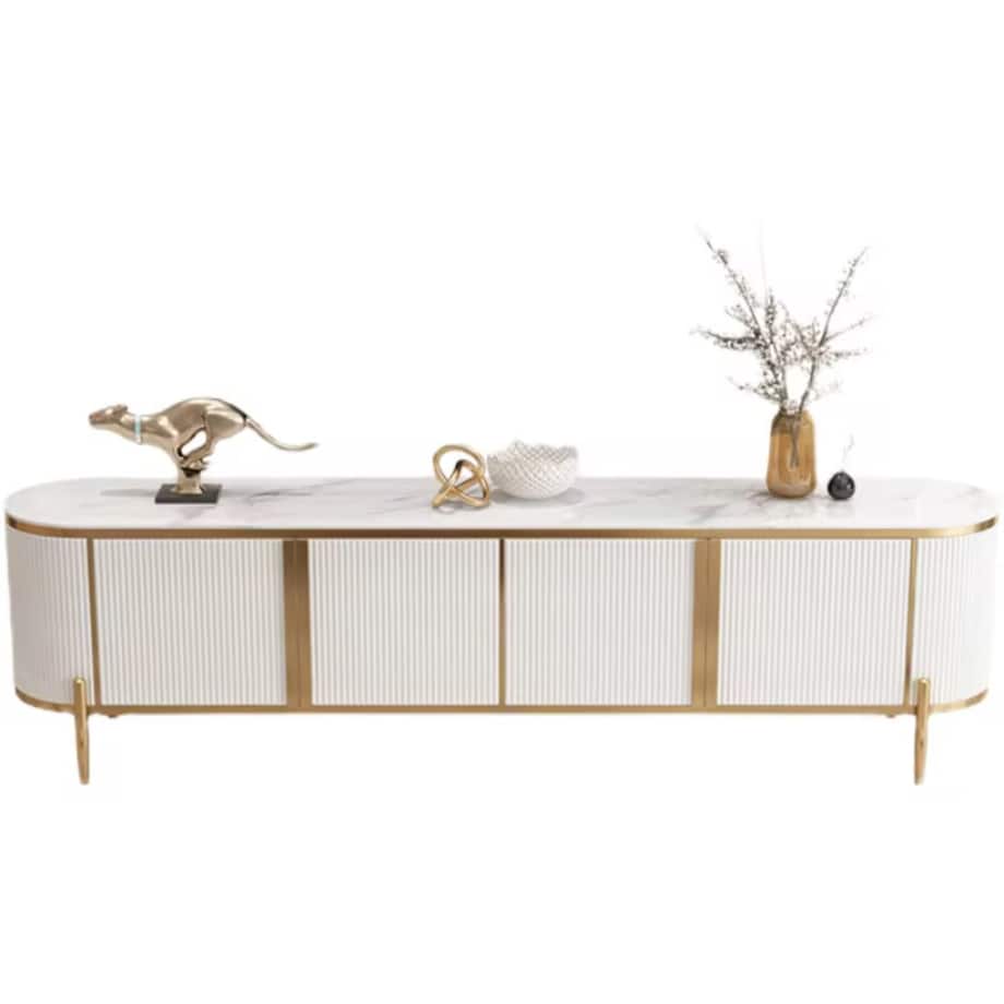 Komoda RTV złota kremowa Omega Glamour Premium 200x40x60