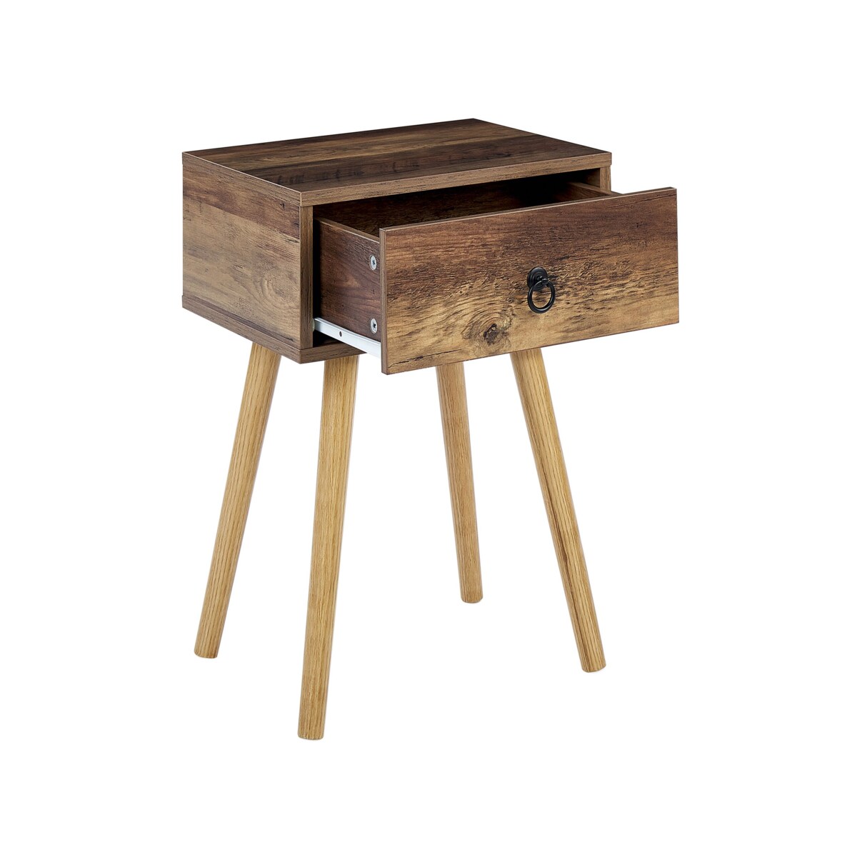 Szafka nocna ciemne drewno BATLEY