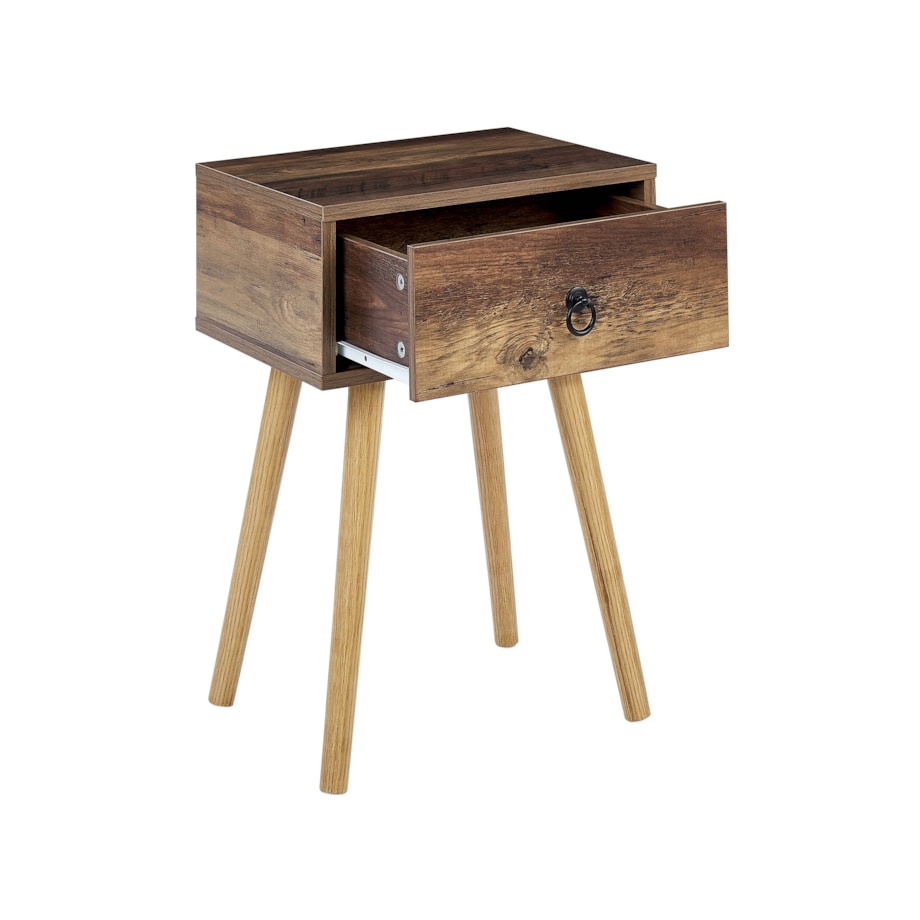 Szafka nocna ciemne drewno BATLEY