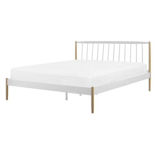 Łóżko metalowe 140 x 200 cm białe MAURS
