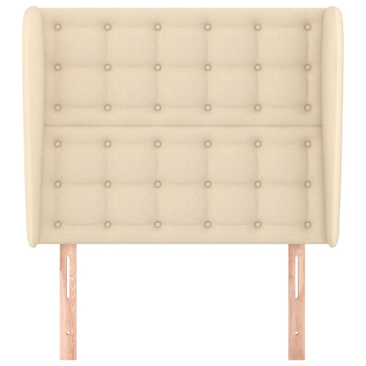 vidaXL Zagłówek uszak, kremowy, 103x23x118/128 cm, tkanina