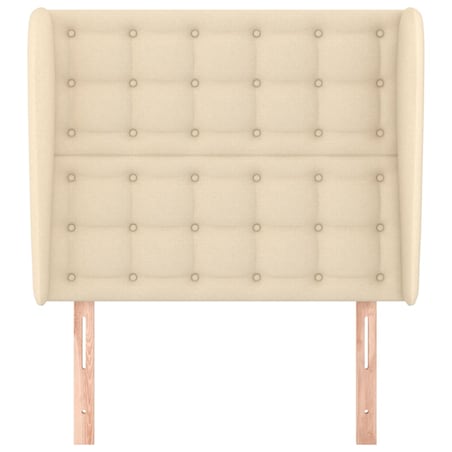 vidaXL Zagłówek uszak, kremowy, 103x23x118/128 cm, tkanina