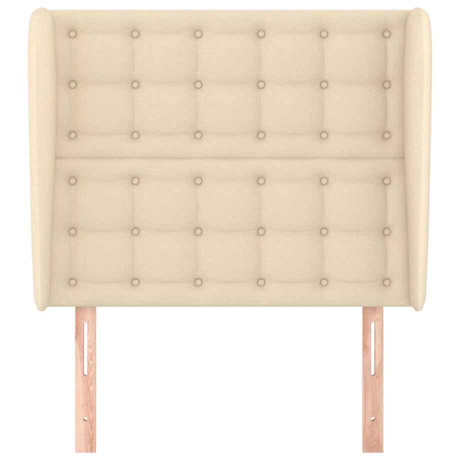 vidaXL Zagłówek uszak, kremowy, 103x23x118/128 cm, tkanina