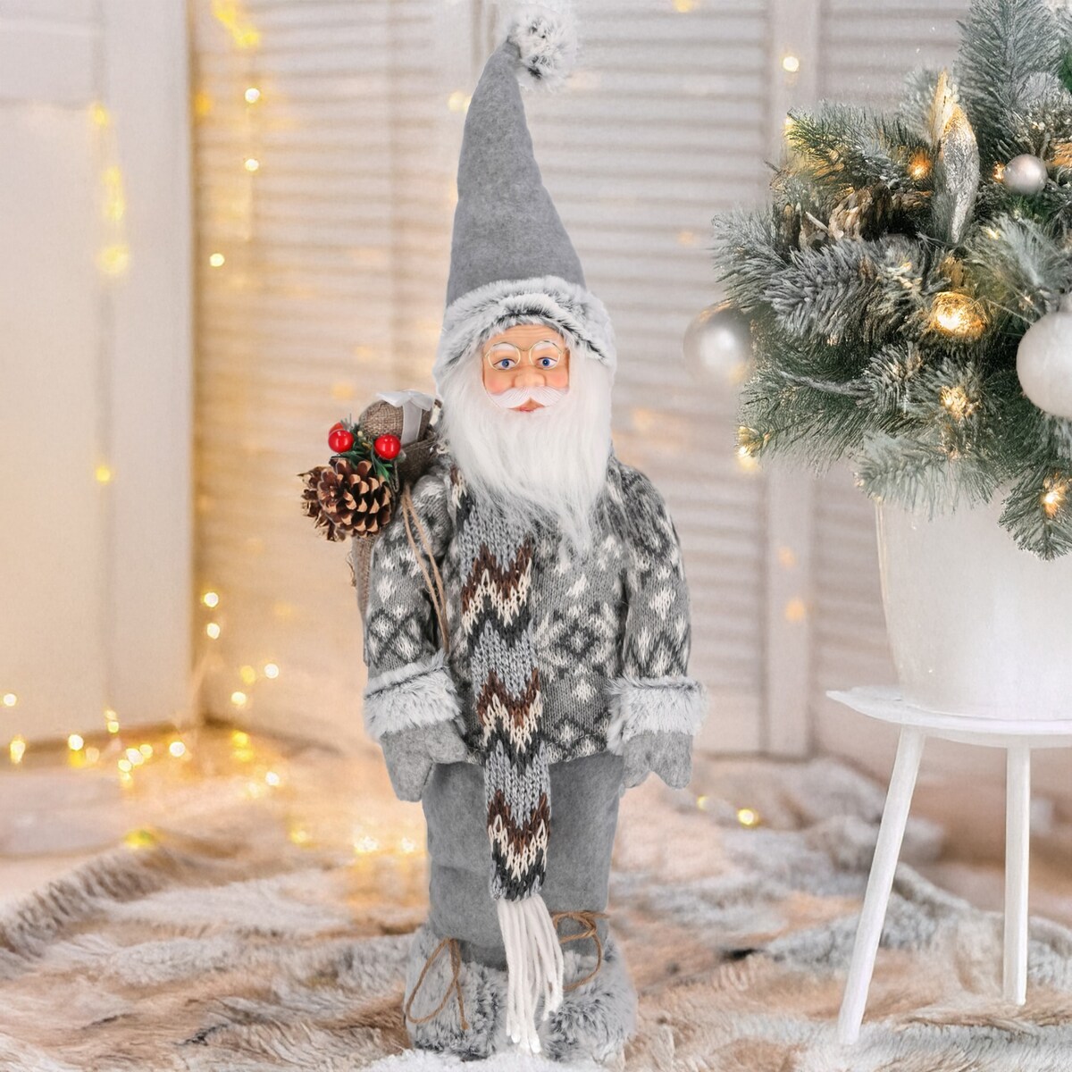 ŚWIĘTY MIKOŁAJ świąteczny figurka DUŻY skandynawsk