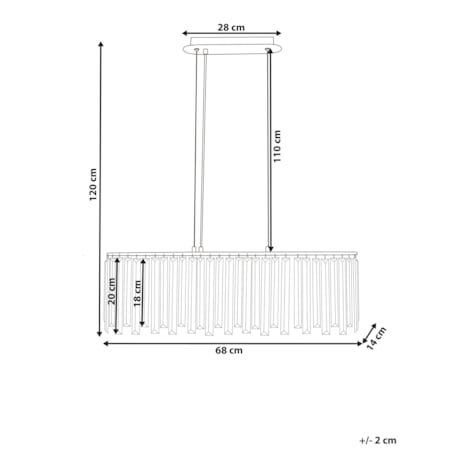 Żyrandol MANDEO Szkło Srebrny