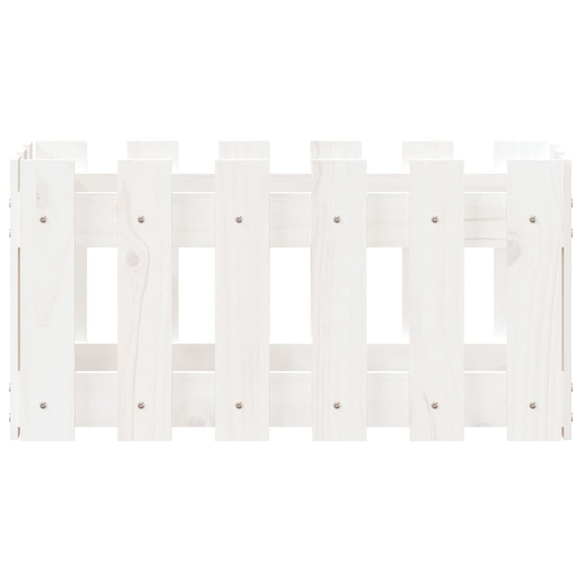 vidaXL Donica ogrodowa z płotkiem, biała, 60x30x30 cm, drewno sosnowe