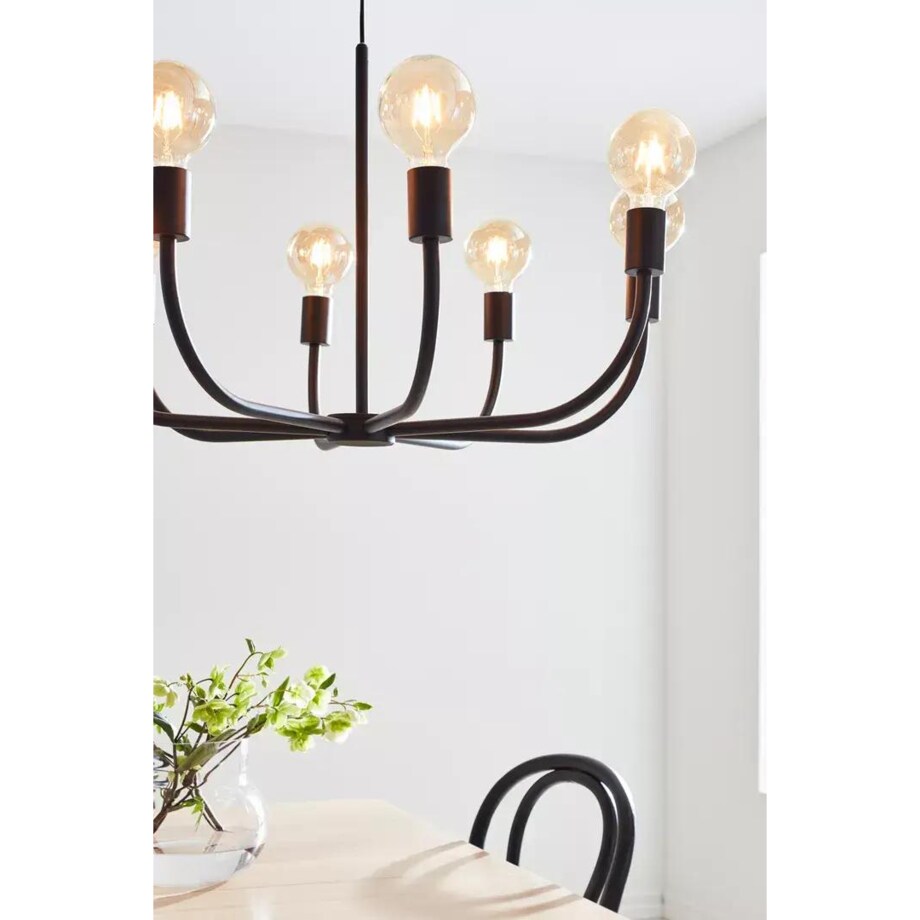 8-punktowy żyrandol salonowy Amistoso nad stół czarny