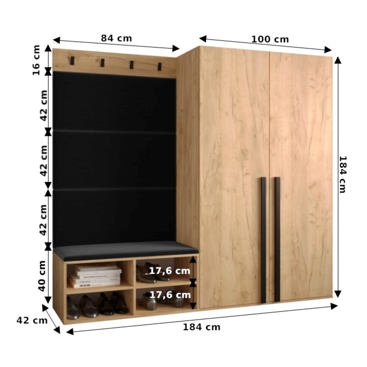 Garderoba do przedpokoju Abiks MIRO 5 biały+manila18