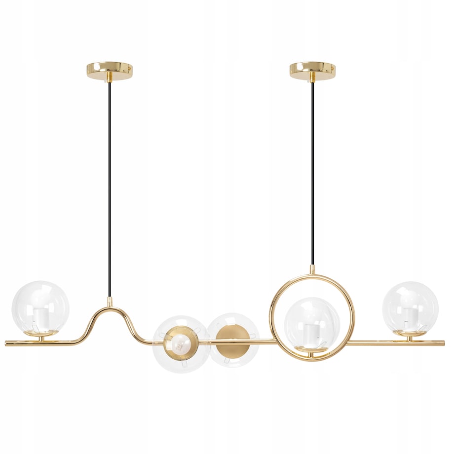 Lampa Sufitowa Nowoczesna Gold Złota E27 Klosz X5