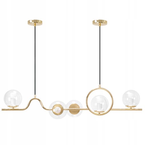 Lampa Sufitowa Nowoczesna Gold Złota E27 Klosz X5