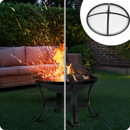 Palenisko ogrodowe z pokrywą uchwytami na ognisko grill 60cm Berdsen