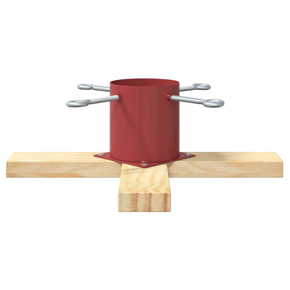 vidaXL Stojak na Choinkę Czerwony 50 x 50 x 16 cm Lite drewno sosnowe