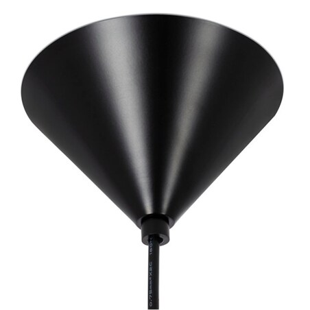 Wisząca lampa kula Luna okrągły zwis ze sznura czarny