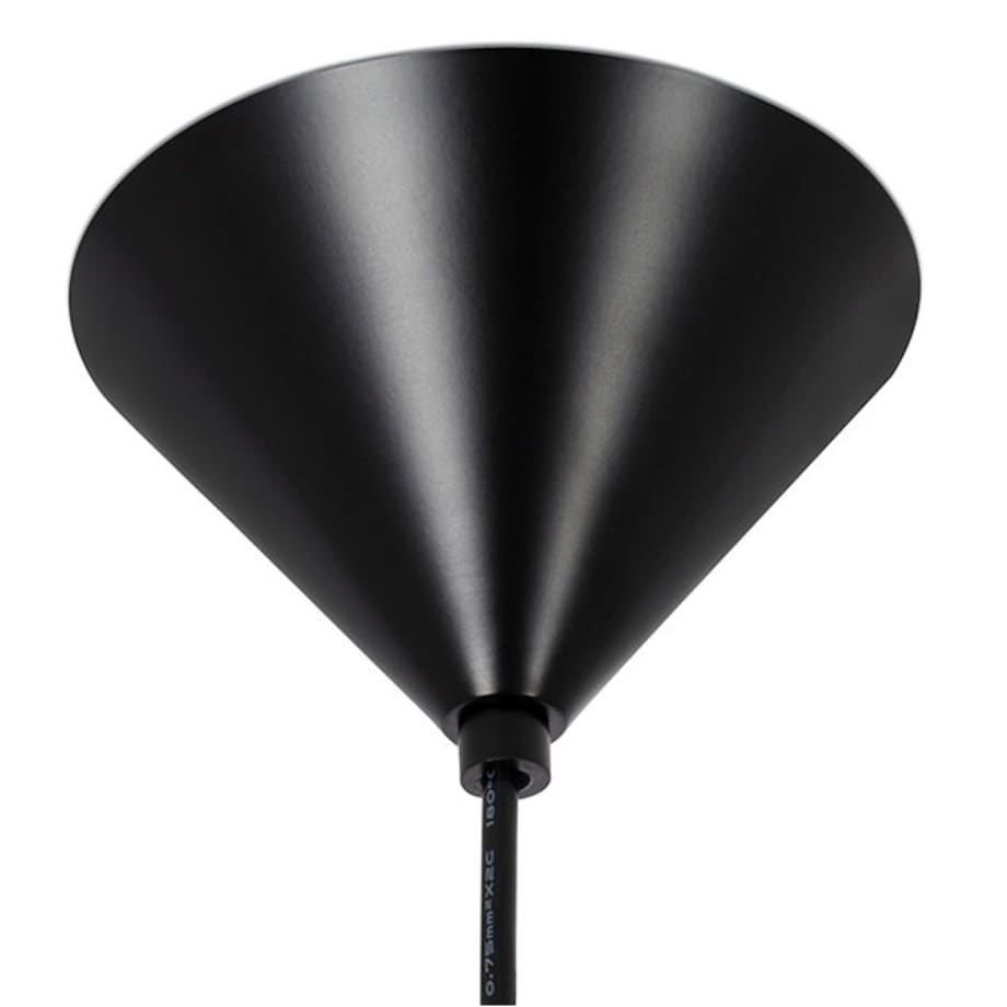 Wisząca lampa kula Luna okrągły zwis ze sznura czarny