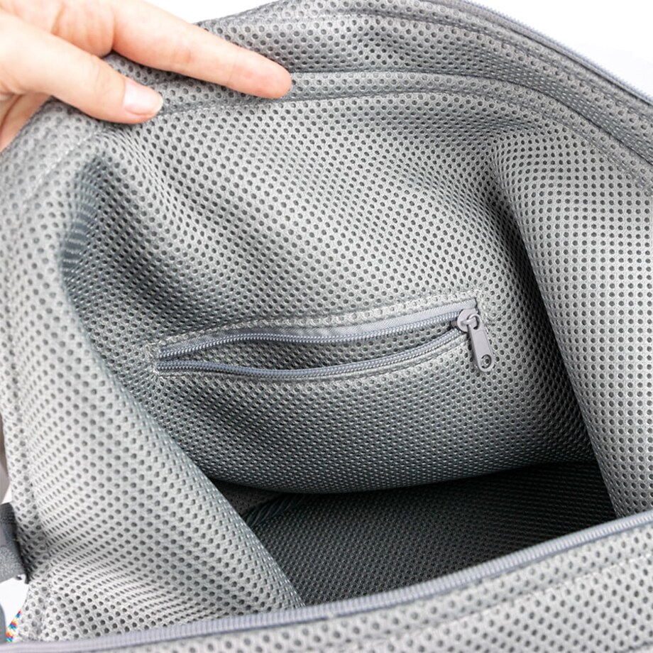 Torba sportowa na siłownię z kieszenią na buty, szara, zamek