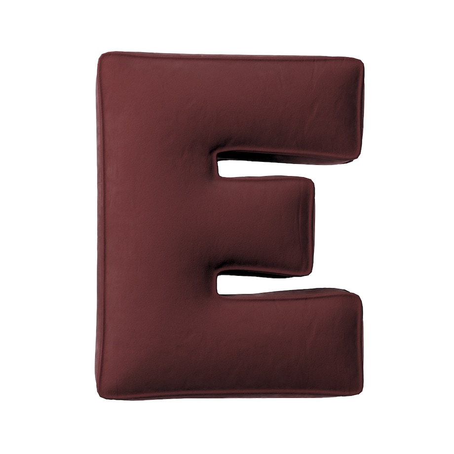 Poduszka literka E, bordowy, 30x40cm, Posh Velvet