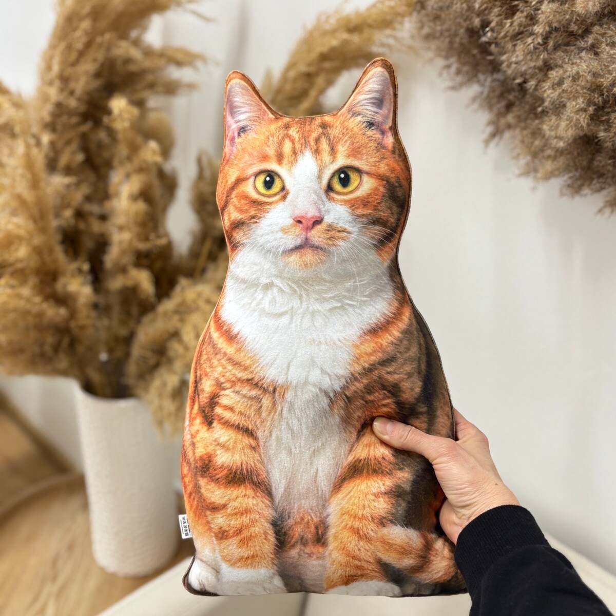 Poduszka dekoracyjna Kot rudy pręgowany z białymi łatkami