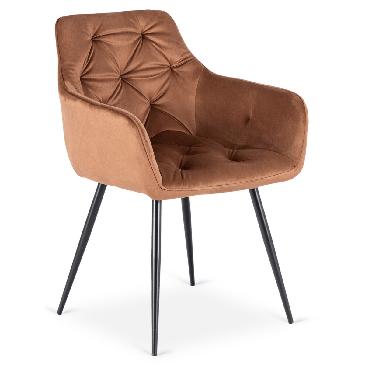 Krzesło Tapicerowane Welurowe Do Salonu Jadalni Kuchni Rudy MODESTO