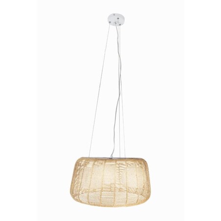 Wisząca lampa salonowa Koshi P0499 Maxlight ratan boho biały beżowy