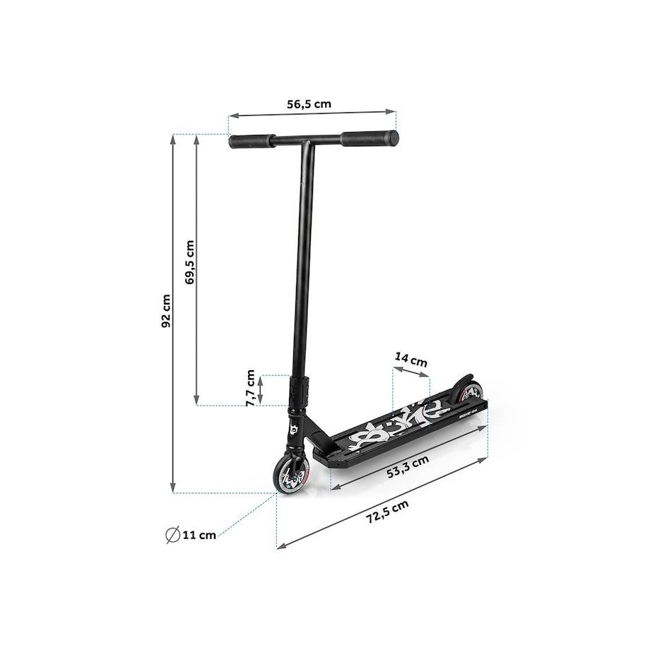 Hulajnoga wyczynowa Soke Box czarny SCS ABEC-9 Max Deck 140x553mm XXL zestaw
