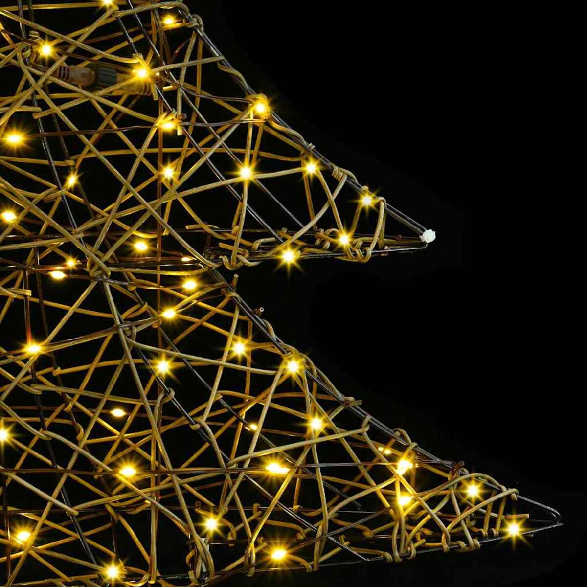 vidaXL Choinka z 120 diodami LED Ciepła biel 120 cm rattan