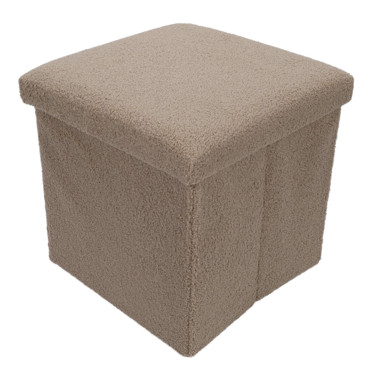 Pufa ze schowkiem boucle BINI, 38 x 38 x 38 cm