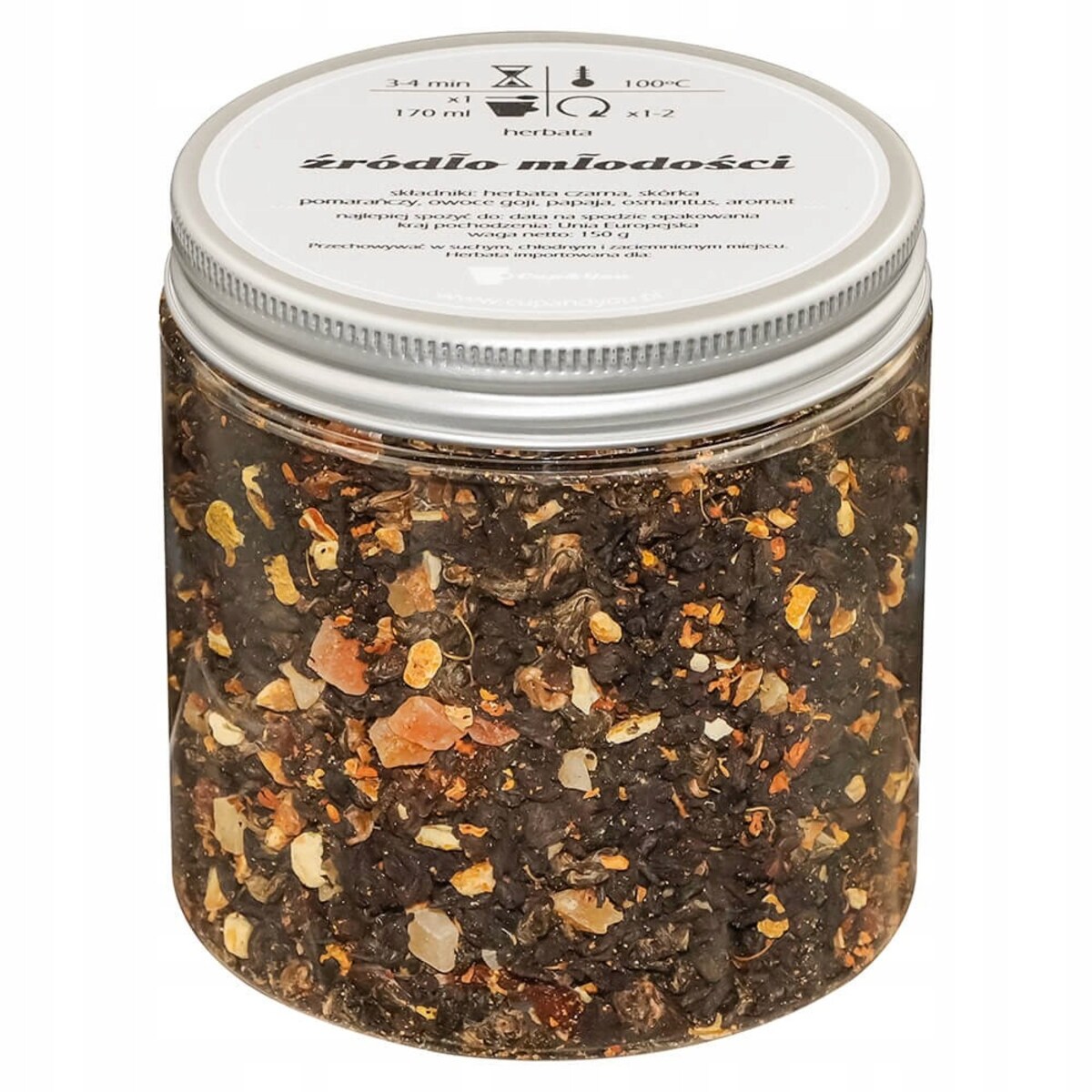 Herbata czarna ŹRÓDŁO MŁODOŚCI o smaku orientalnych owoców goji PREMIUM - herbata liściasta sypana mieszanka napar susz - gotowa na prezent upominek