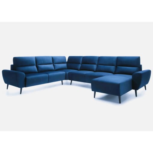 Narożnik z funkcją spania LAURA U2 granatowy prawy/lewy