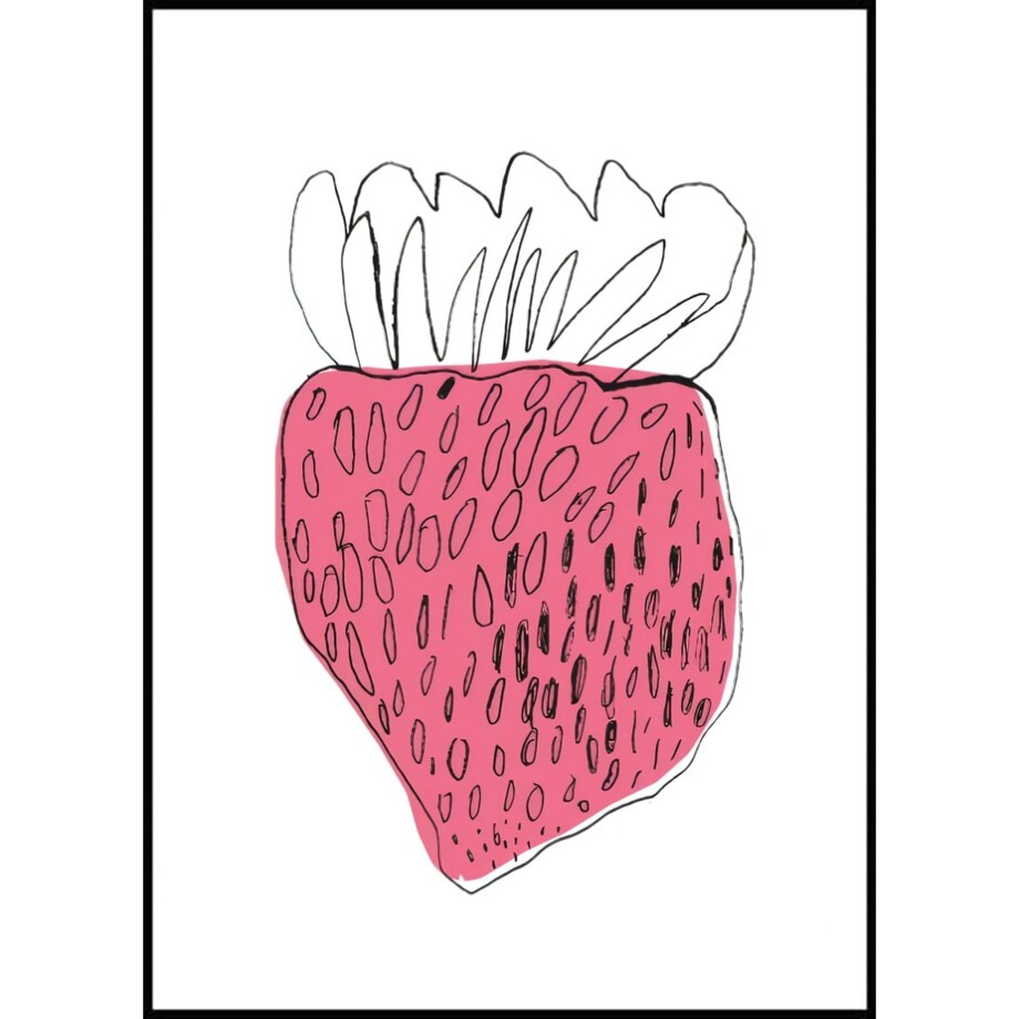 Poster Story, Plakat, Obraz - Szkic Truskawki, wymiary 60 x 84 cm